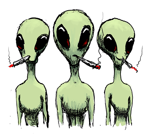 3 smoking aliens